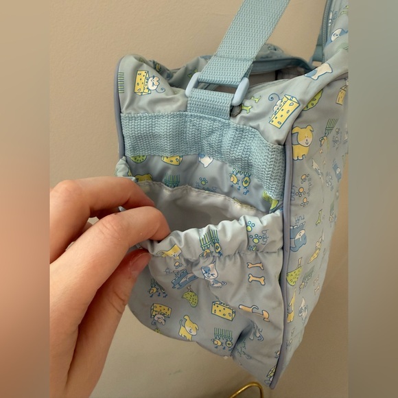 VTG 90s Y2K Insulated Diaper Bottle Bag Gerber Baby w/ Changing Pad Blue Animals - Picture 10 of 16